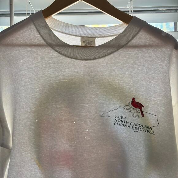 Vintage Paper Thin T-Shirt Size L Keep North Carolina Beautiful Native American - Picture 6 of 8